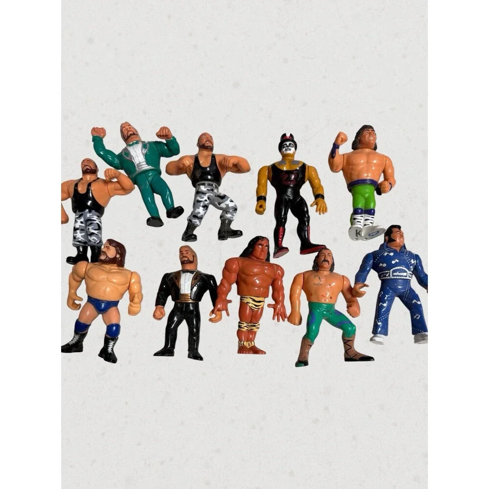 Vintage WWF Hasbro Wrestling Figure Lot of 10 Jake Snake Snuka Honky Tonk Smash